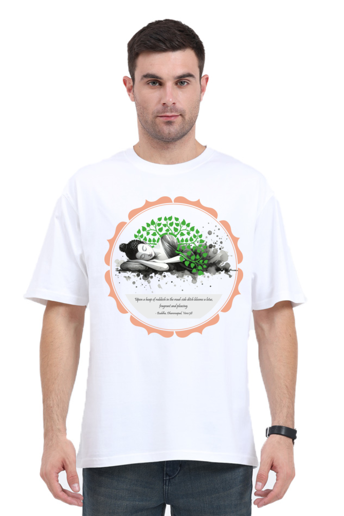 Serene Style, Timeless Comfort - Buddha Quote Oversized T-Shirt verse 58