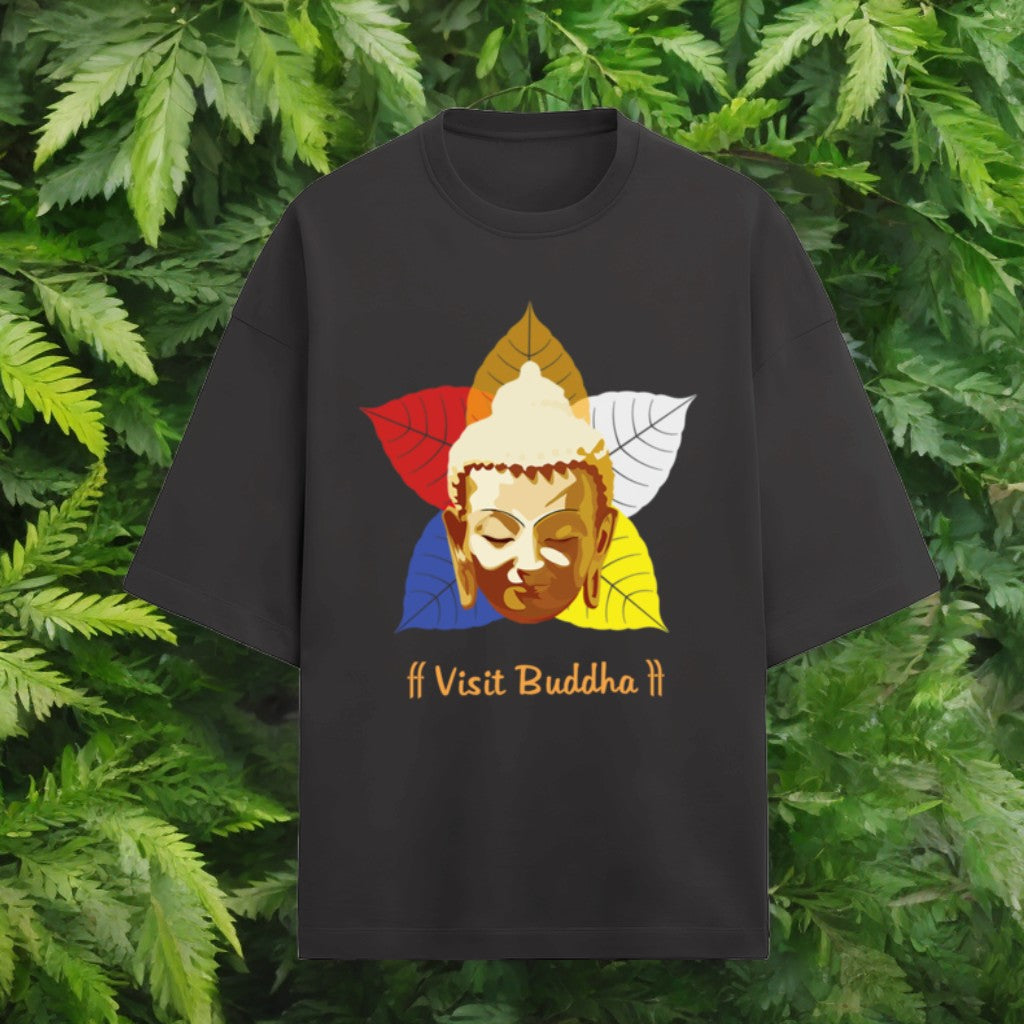 Wear Wisdom, Wear Comfort - Terry Oversized T-Shirt with Buddha Logo