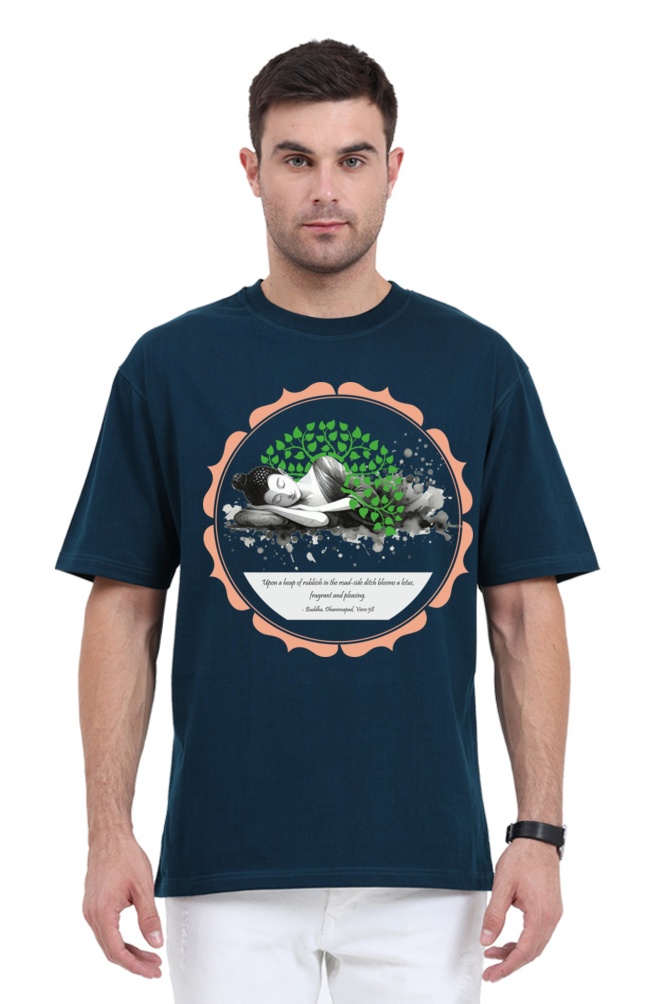 Serene Style, Timeless Comfort - Buddha Quote Oversized T-Shirt verse 58