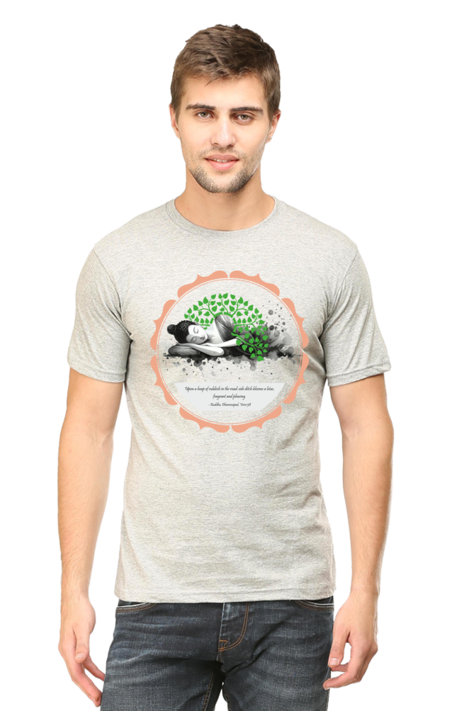 Wear Wisdom, Wear Peace - Buddha Quote Round Neck T-Shirts verse58