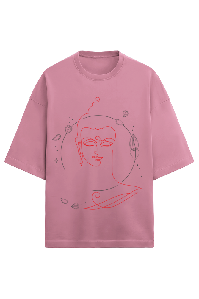 Serene Style, Timeless Comfort - Minimalistic Buddha Terry Oversized T-Shirt