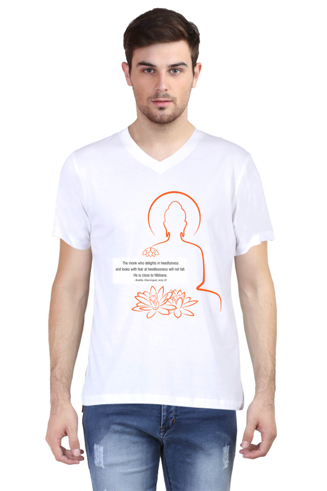 Wear Wisdom, Wear Peace - Buddha Quote V-Neck T-Shirts verse32