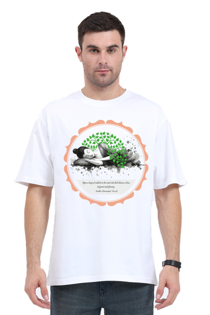 Serene Style, Timeless Comfort - Buddha Quote Oversized T-Shirt verse 58