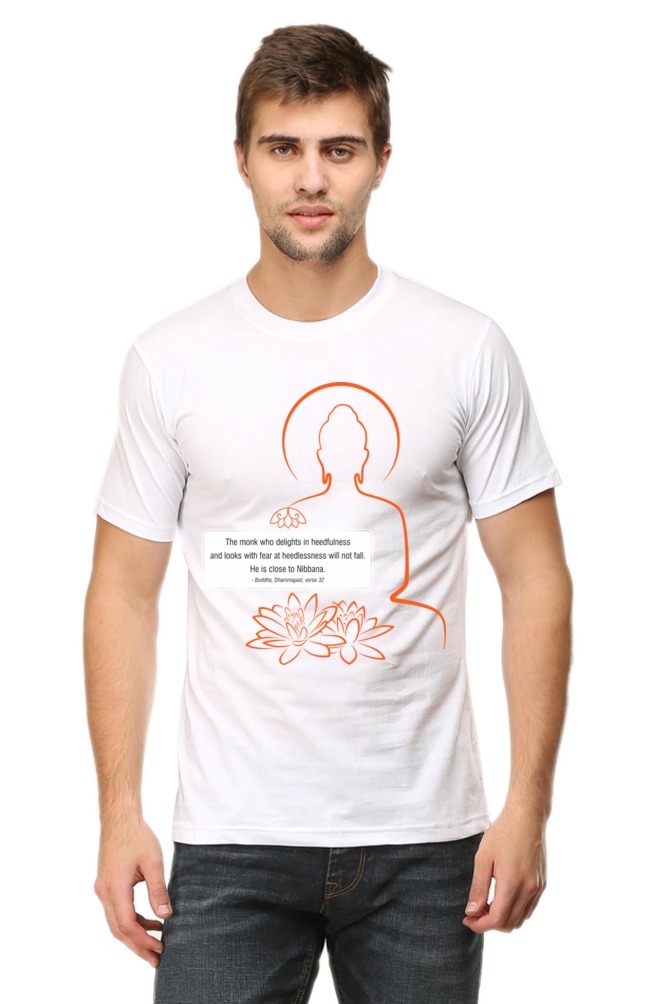 Wear Wisdom, Wear Peace - Buddha Quote Round Neck T-Shirts verse32