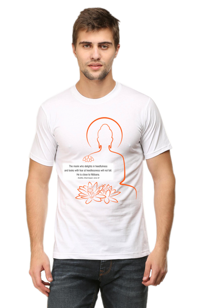 Wear Wisdom, Wear Peace - Buddha Quote Round Neck T-Shirts verse32