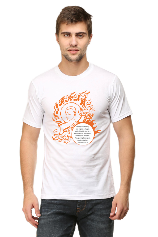 Wear Wisdom, Wear Peace - Buddha Quote Round Neck T-Shirts verse40