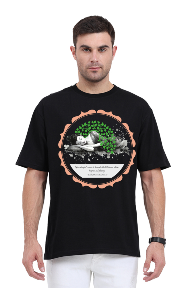 Serene Style, Timeless Comfort - Buddha Quote Oversized T-Shirt verse 58
