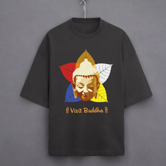 Wear Wisdom, Wear Comfort - Terry Oversized T-Shirt with Buddha Logo