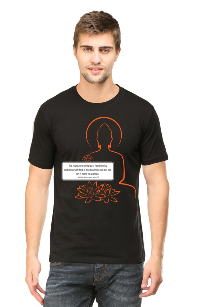 Wear Wisdom, Wear Peace - Buddha Quote Round Neck T-Shirts verse32