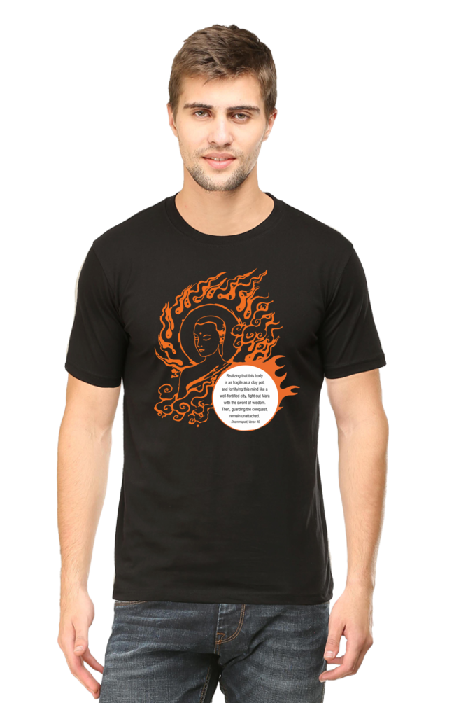 Wear Wisdom, Wear Peace - Buddha Quote Round Neck T-Shirts verse40