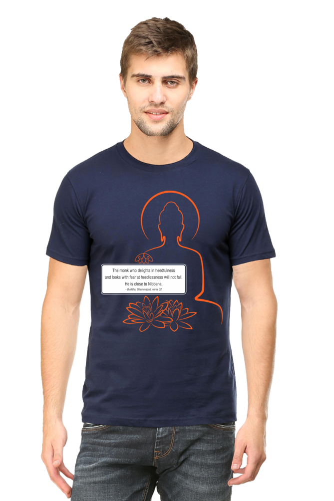 Wear Wisdom, Wear Peace - Buddha Quote Round Neck T-Shirts verse32