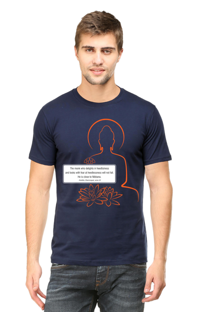 Wear Wisdom, Wear Peace - Buddha Quote Round Neck T-Shirts verse32