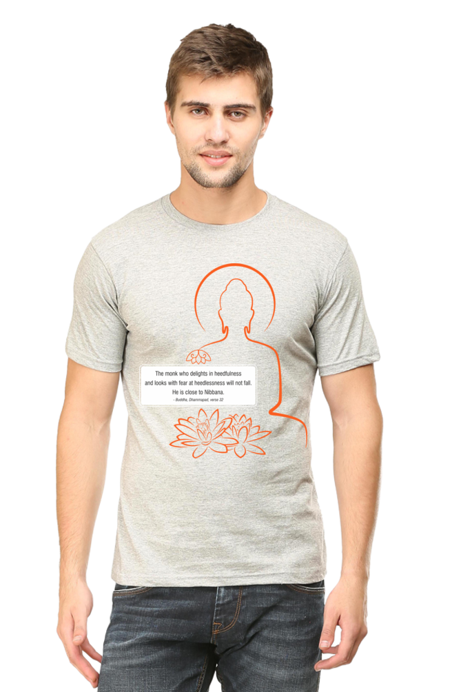 Wear Wisdom, Wear Peace - Buddha Quote Round Neck T-Shirts verse32