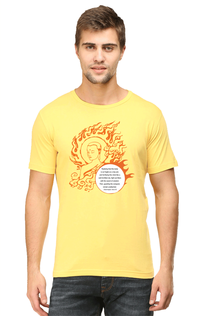 Wear Wisdom, Wear Peace - Buddha Quote Round Neck T-Shirts verse40