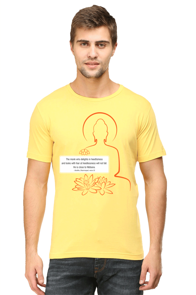 Wear Wisdom, Wear Peace - Buddha Quote Round Neck T-Shirts verse32